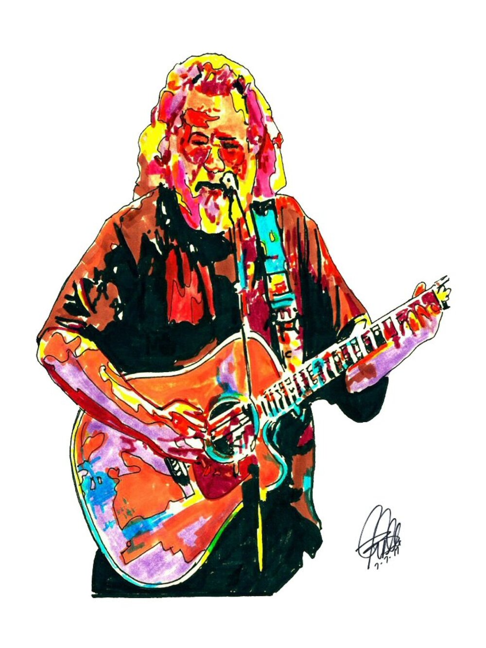 Jerry Garcia Grateful Dead Rock Music Print Poster Wall Art 13x19